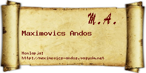 Maximovics Andos névjegykártya